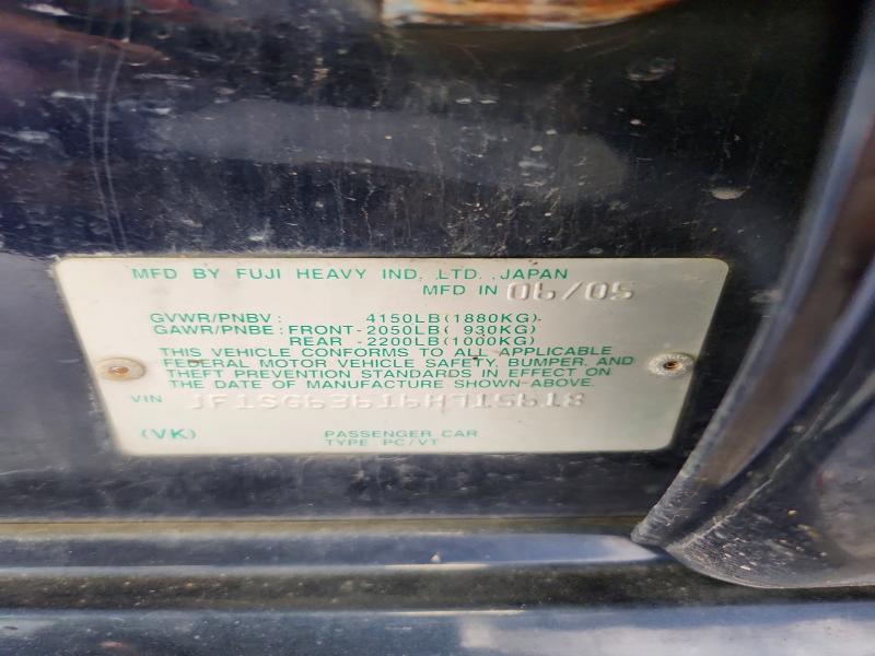 2006 Subaru Forester მანქანა იყიდება აუქციონზე, vin: JF1SG63616H715618, აუქციონის ნომერი: 60014286