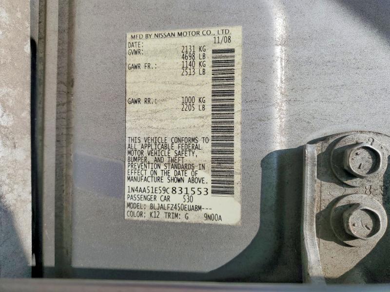 Aukcja sprzedaży 2009 Nissan Maxima, vin: 1N4AA51E59C831553, numer aukcji: 62683046