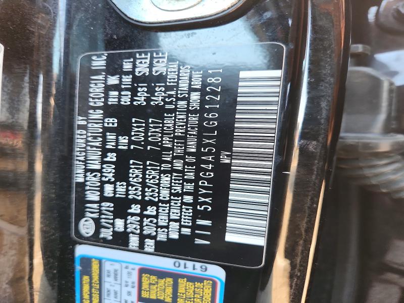 Aukcja sprzedaży 2020 Kia Sorento, vin: 5XYPG4A5XLG612281, numer aukcji: 63285226