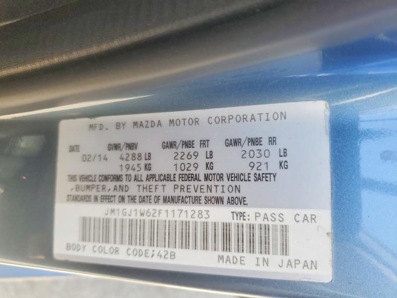 2015 Mazda 6 მანქანა იყიდება აუქციონზე, vin: JM1GJ1W62F1171283, აუქციონის ნომერი: 59637306