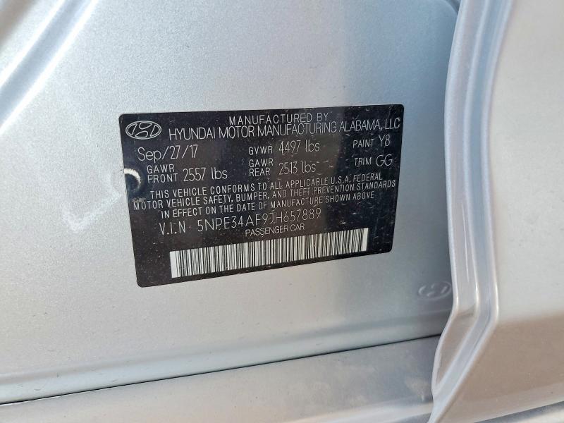 2018 Hyundai Sonata მანქანა იყიდება აუქციონზე, vin: 5NPE34AF9JH657889, აუქციონის ნომერი: 62637246
