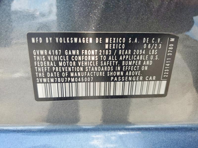 Продажа на аукционе авто 2023 Volkswagen Jetta, vin: 3VWEM7BU7PM045007, номер лота: 59740336