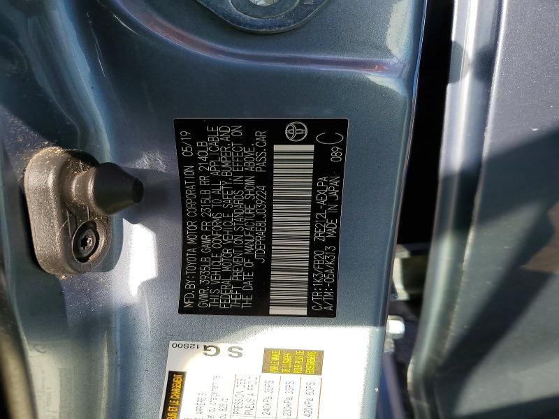 Aukcja sprzedaży 2020 Toyota Corolla, vin: JTDEPRAE8LJ039224, numer aukcji: 62991936