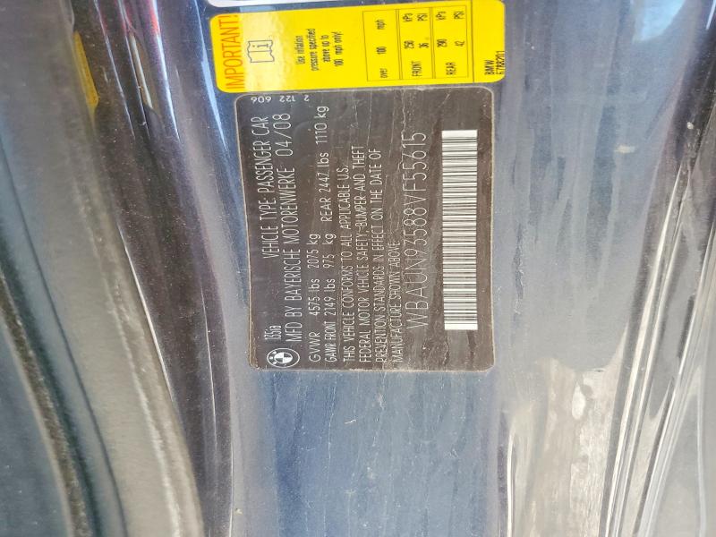 Aukcja sprzedaży 2008 Bmw 135, vin: WBAUN93588VF55615, numer aukcji: 63198046