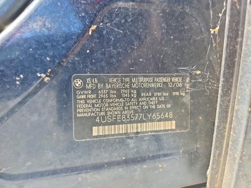 60503136 :رقم المزاد ، 4USFE83577LY65648 vin ، 2007 Bmw X5 مزاد بيع
