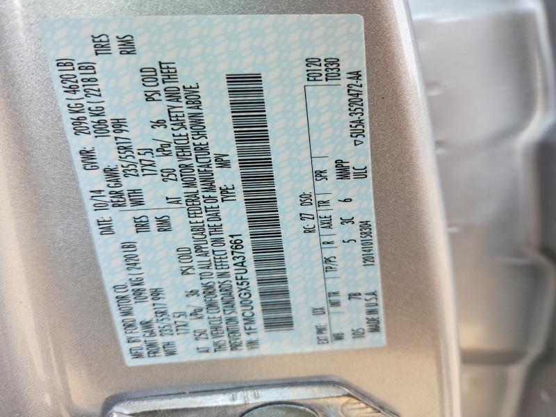 Продаж на аукціоні авто 2015 Ford Escape, vin: 1FMCU0GX5FUA37661, номер лоту: 63073816