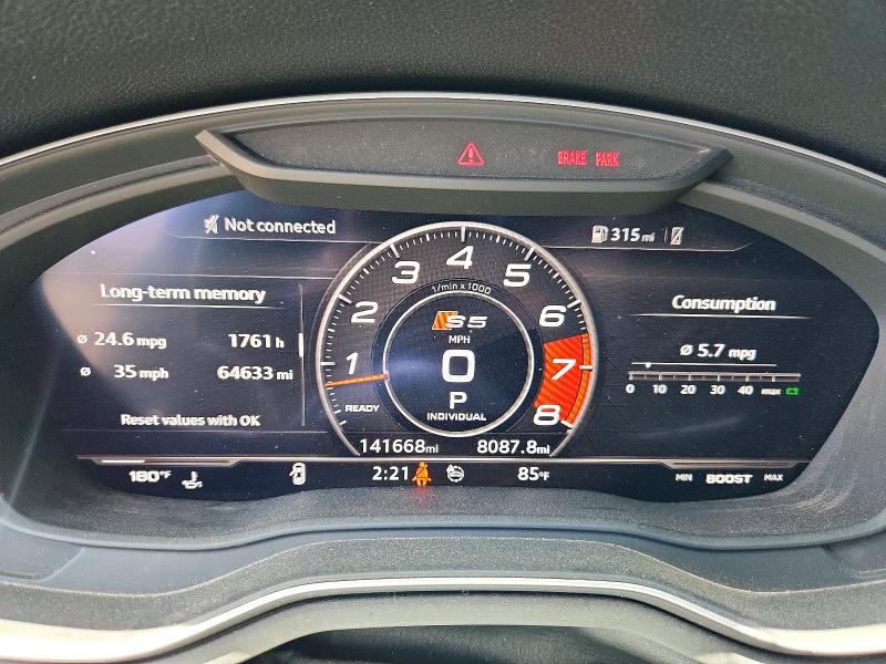 59734126 :رقم المزاد ، WAUB4CF55JA075528 vin ، 2018 Audi S5 مزاد بيع