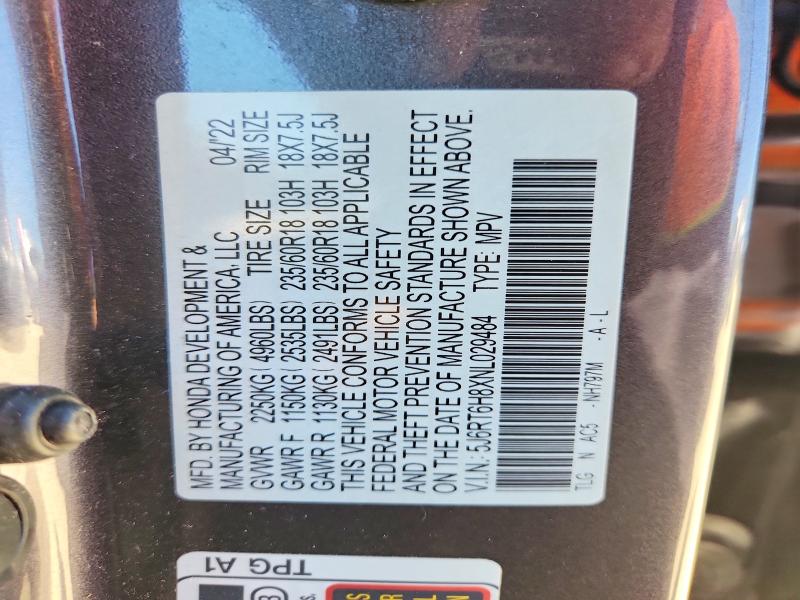 Продажа на аукционе авто 2022 Honda Cr-v, vin: 5J6RT6H8XNL029484, номер лота: 63596646