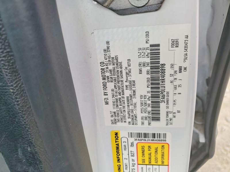 Продаж на аукціоні авто 2017 Ford Fusion, vin: 3FA6P0LU1HR408898, номер лоту: 62272296
