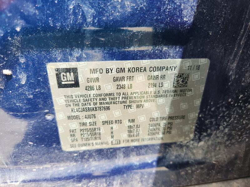 Aukcja sprzedaży 2019 Buick Encore, vin: KL4CJASB6KB787696, numer aukcji: 60969176