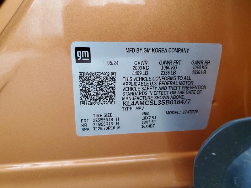 62622686 :رقم المزاد ، KL4AMCSL3SB018477 vin ، 2025 Buick Encore Gx مزاد بيع