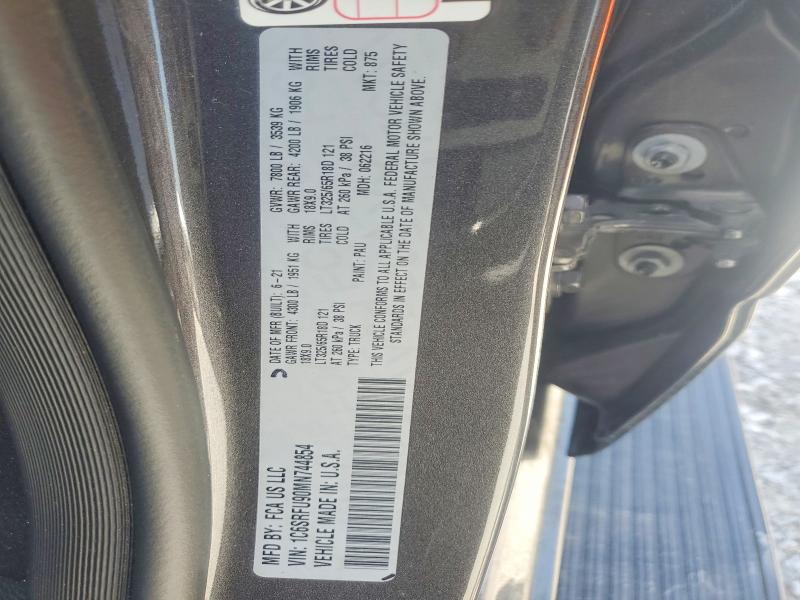 2021 Ram 1500 მანქანა იყიდება აუქციონზე, vin: 1C6SRFU90MN744854, აუქციონის ნომერი: 61390486