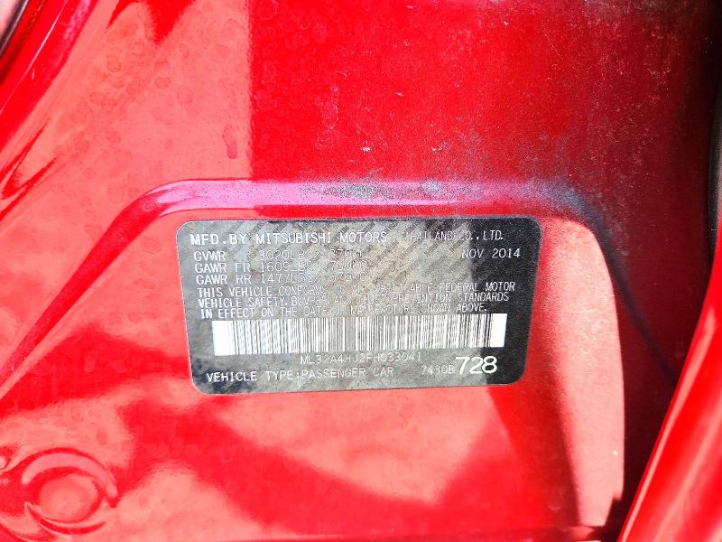 Продаж на аукціоні авто 2015 Mitsubishi Mirage, vin: ML32A4HJ2FH033041, номер лоту: 61615996