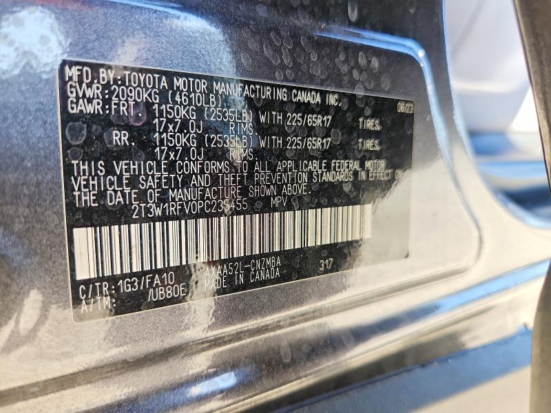 Aukcja sprzedaży 2023 Toyota Rav4, vin: 2T3W1RFV0PC235455, numer aukcji: 60980286