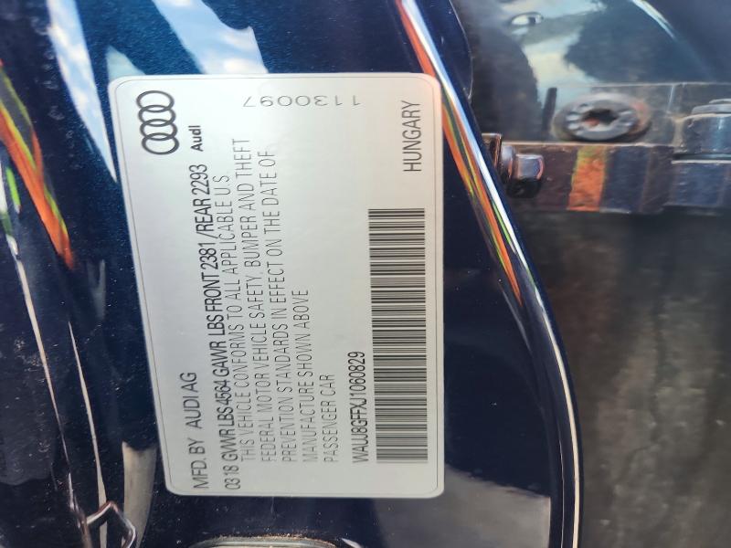 Aukcja sprzedaży 2018 Audi A3, vin: WAUJ8GFFXJ1060829, numer aukcji: 59891846