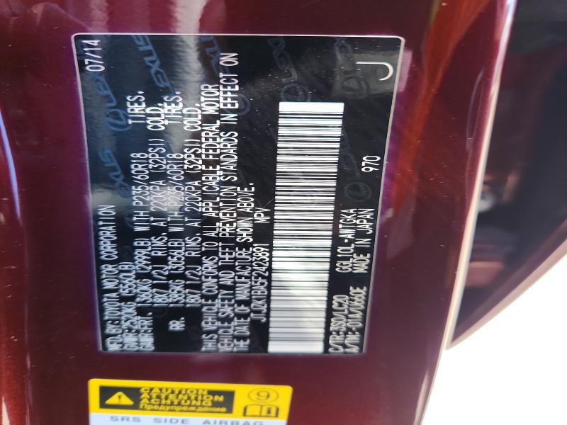 59811596 :رقم المزاد ، JTJZK1BA5F2423891 vin ، 2015 Lexus Rx مزاد بيع