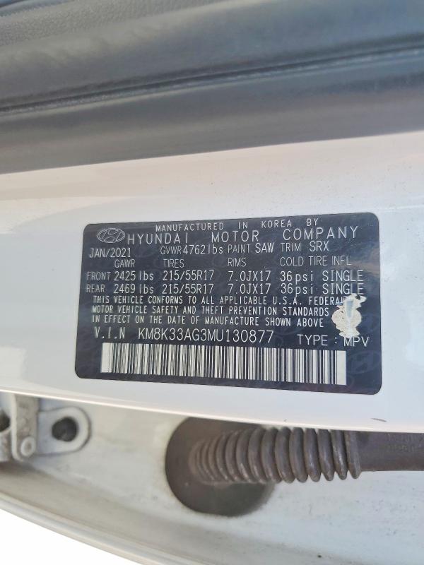 Продаж на аукціоні авто 2021 Hyundai Kona, vin: KM8K33AG3MU130877, номер лоту: 60314326
