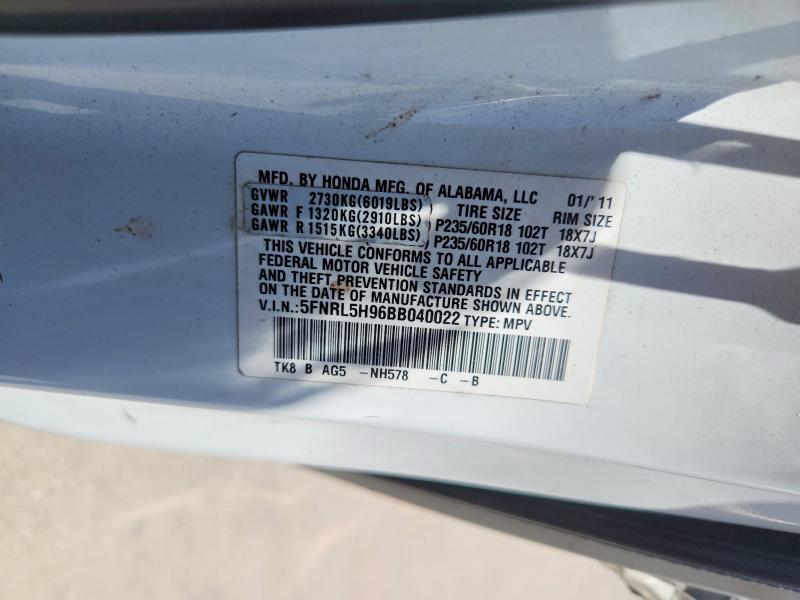 Продаж на аукціоні авто 2011 Honda Odyssey, vin: 5FNRL5H96BB040022, номер лоту: 59535656
