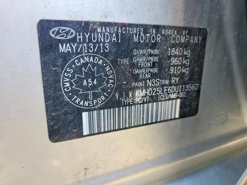 61949276 :رقم المزاد ، KMHD25LE6DU113560 vin ، 2013 Hyundai Elantra Gt مزاد بيع