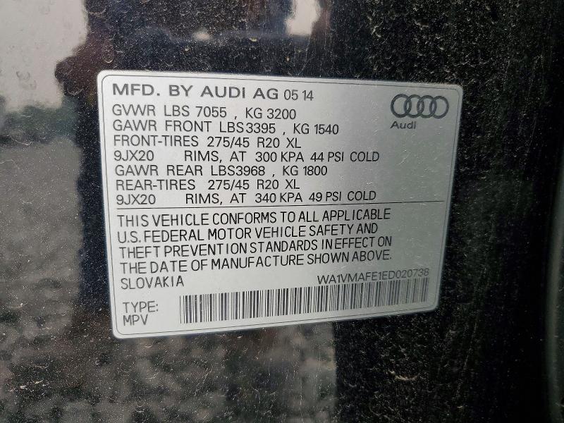 Aukcja sprzedaży 2014 Audi Q7, vin: WA1VMAFE1ED020738, numer aukcji: 61542096