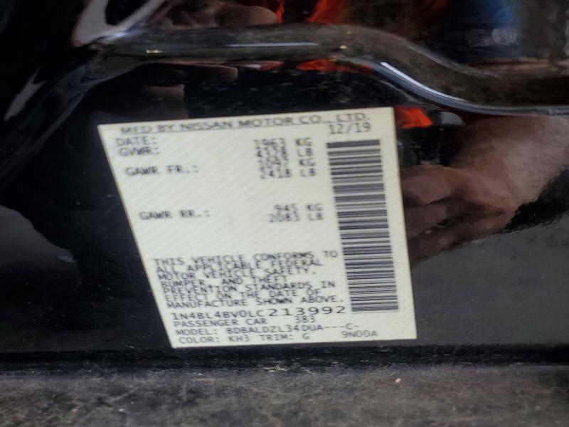 60614536 :رقم المزاد ، 1N4BL4BV0LC213992 vin ، 2020 Nissan Altima مزاد بيع