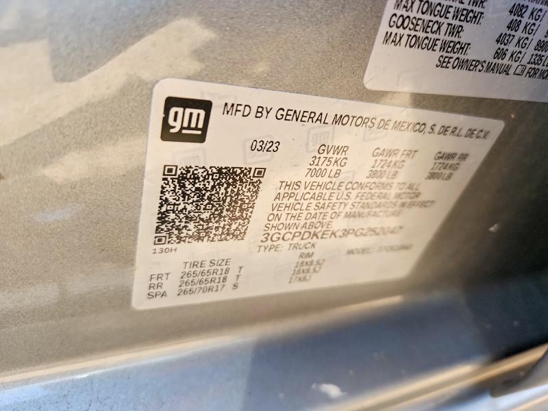 Продажа на аукционе авто 2023 Chevrolet Silverado, vin: 3GCPDKEK3PG252047, номер лота: 56193246