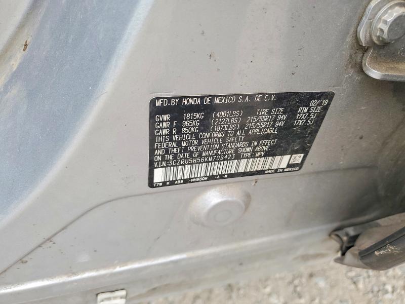 Продаж на аукціоні авто 2019 Honda Hr-v, vin: 3CZRU5H56KM709423, номер лоту: 61358266