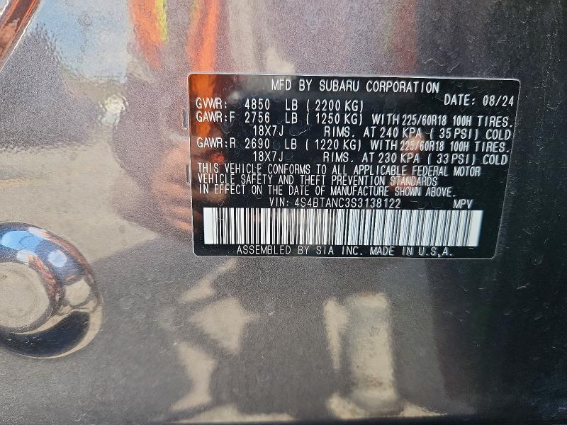 Продаж на аукціоні авто 2025 Subaru Outback, vin: 4S4BTANC3S3138122, номер лоту: 59690536