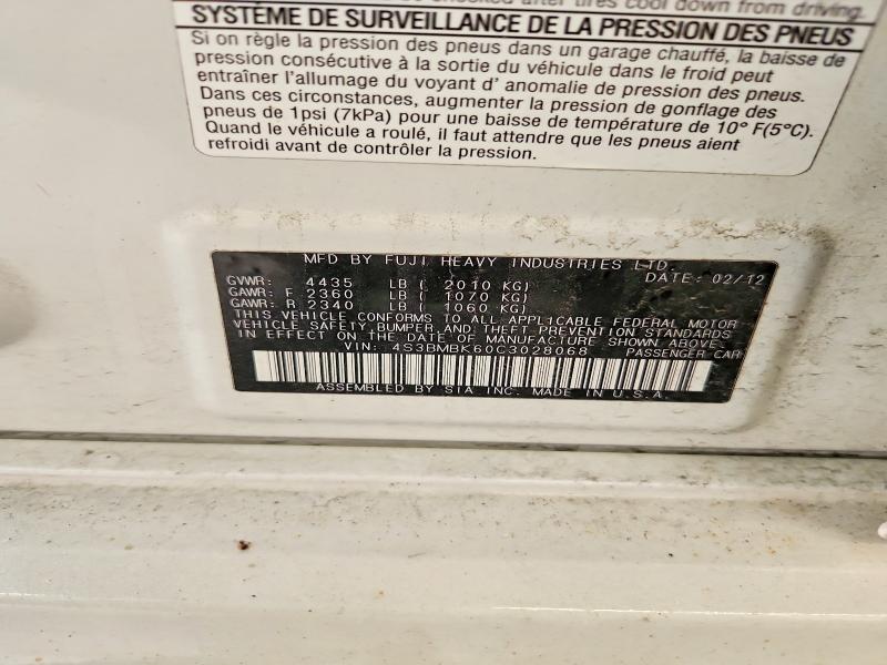 Продаж на аукціоні авто 2012 Subaru Legacy, vin: 4S3BMBK60C3028068, номер лоту: 59775216