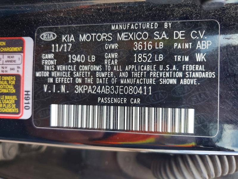 Продажа на аукционе авто 2018 Kia Rio, vin: 3KPA24AB3JE080411, номер лота: 62635256