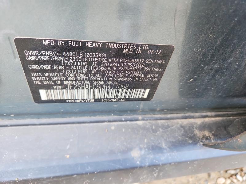 Продажа на аукционе авто 2013 Subaru Forester, vin: JF2SHAEC6DH417058, номер лота: 61636366