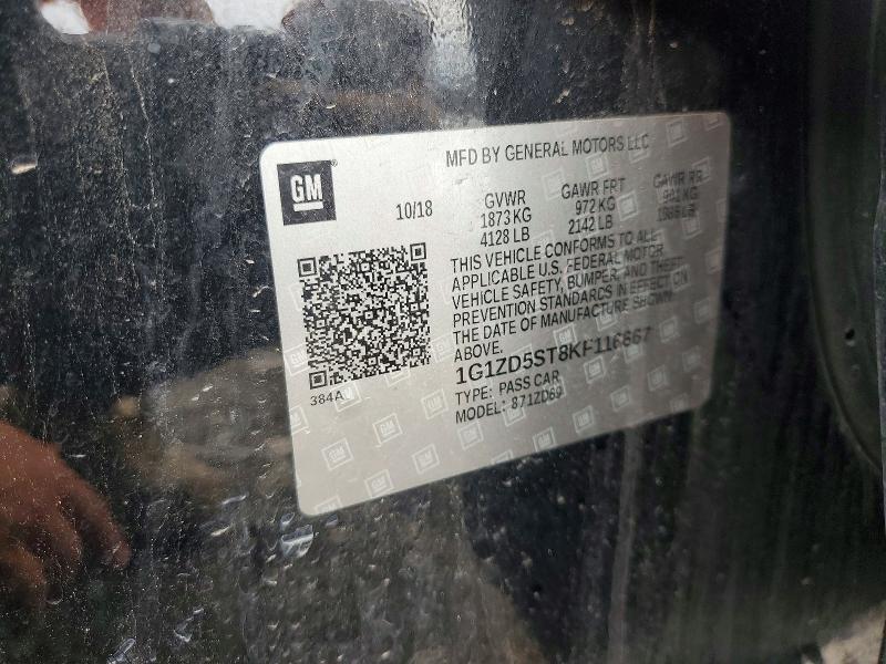 2019 Chevrolet Malibu მანქანა იყიდება აუქციონზე, vin: 1G1ZD5ST8KF116667, აუქციონის ნომერი: 59711546