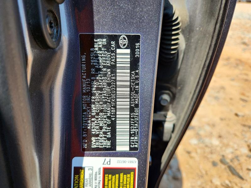 61686526 :رقم المزاد ، 4T1BF1FK0EU332781 vin ، 2014 Toyota Camry مزاد بيع
