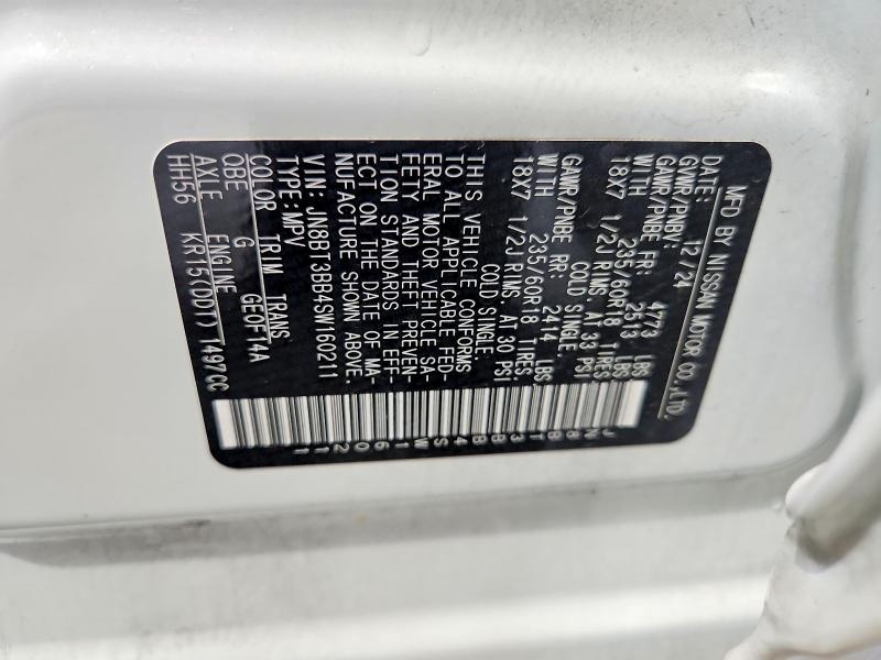 Продажа на аукционе авто 2025 Nissan Rogue, vin: JN8BT3BB4SW160211, номер лота: 62412956