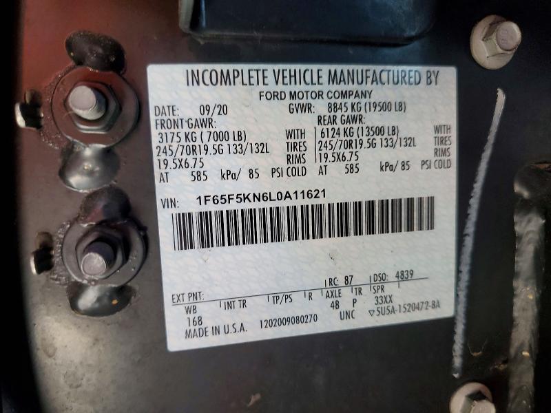 2020 Ford F59 მანქანა იყიდება აუქციონზე, vin: 1F65F5KN6L0A11621, აუქციონის ნომერი: 59809836