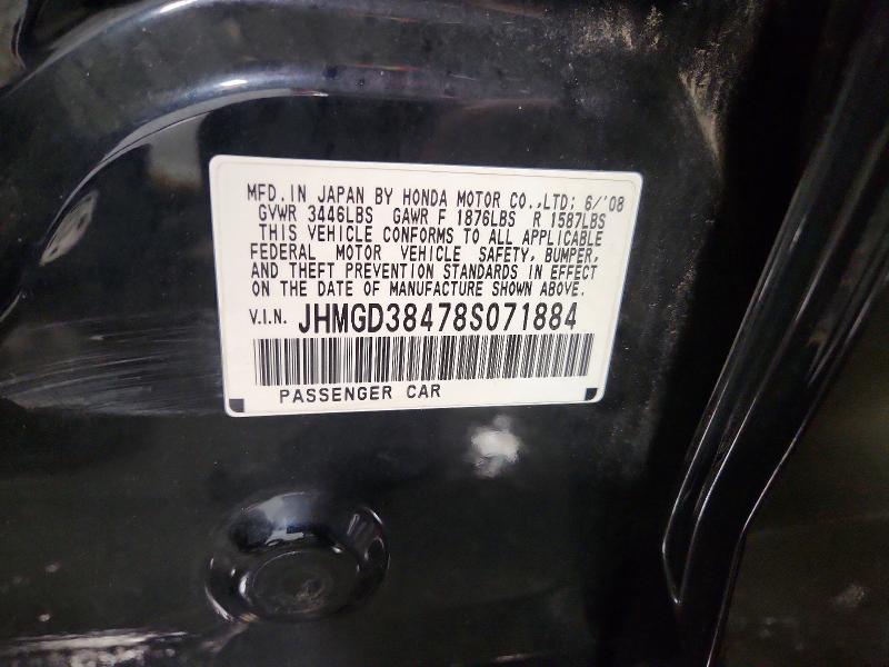 Продаж на аукціоні авто 2008 Honda Fit, vin: JHMGD38478S071884, номер лоту: 59863336