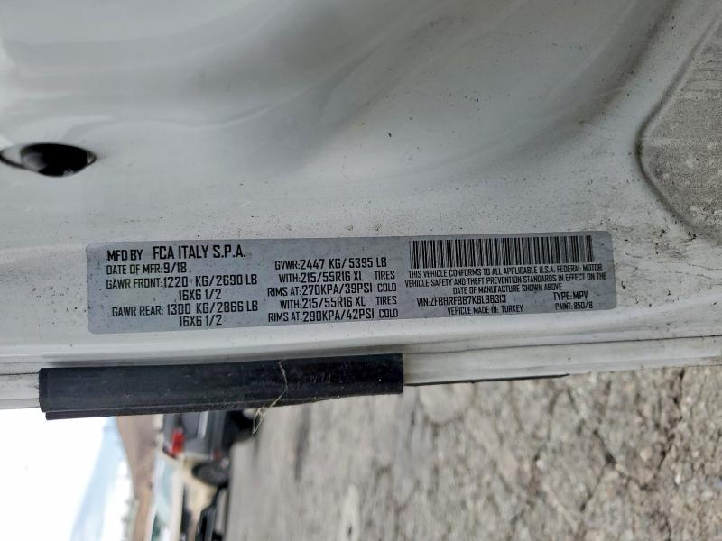 2019 Ram Promaster City მანქანა იყიდება აუქციონზე, vin: ZFBHRFBB7K6L96313, აუქციონის ნომერი: 60828106