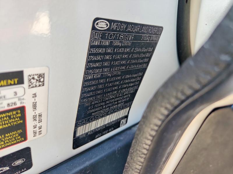Продажа на аукционе авто 2019 Land Rover Range Rover, vin: SALGS2RE4KA531081, номер лота: 59988146