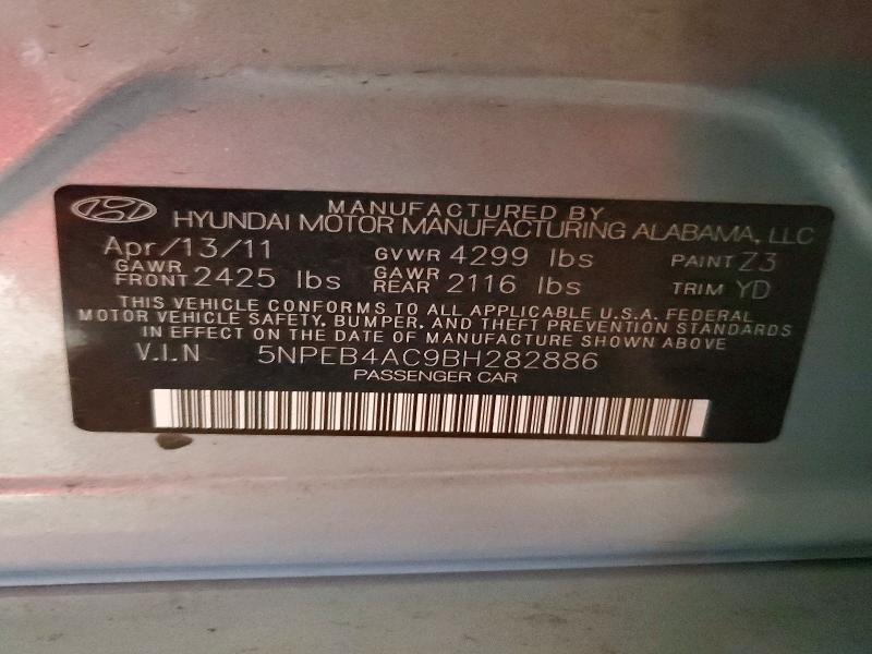 61612676 :رقم المزاد ، 5NPEB4AC9BH282886 vin ، 2011 Hyundai Sonata مزاد بيع
