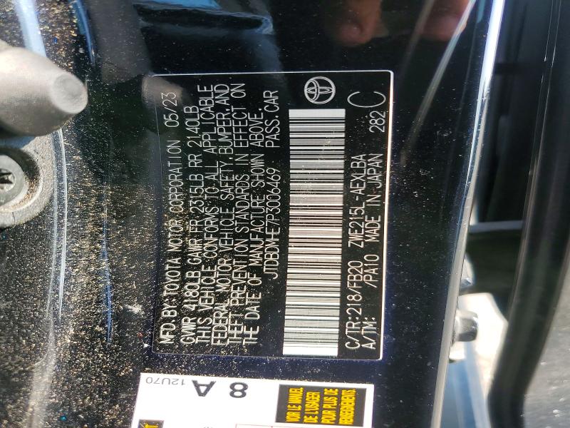 Продажа на аукционе авто 2023 Toyota Corolla Hybrid, vin: JTDBDMHE7P3006469, номер лота: 62883796