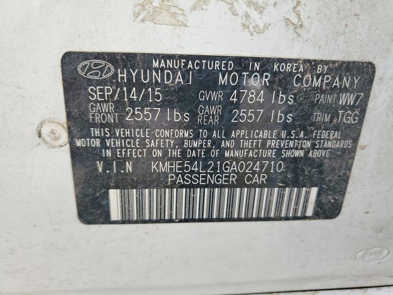 Продажа на аукционе авто 2016 Hyundai Sonata Plug-in Hybrid, vin: KMHE54L21GA024710, номер лота: 61545126