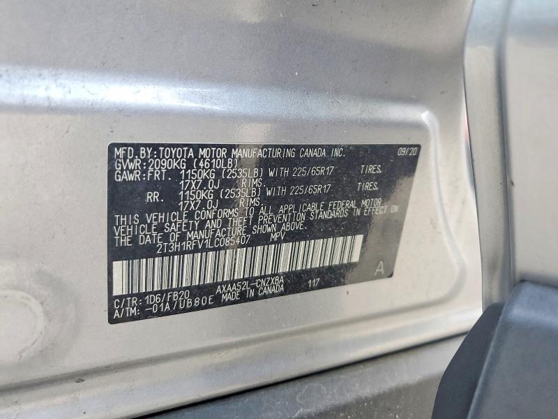 Продажа на аукционе авто 2020 Toyota Rav4, vin: 2T3H1RFV1LC085407, номер лота: 85968955