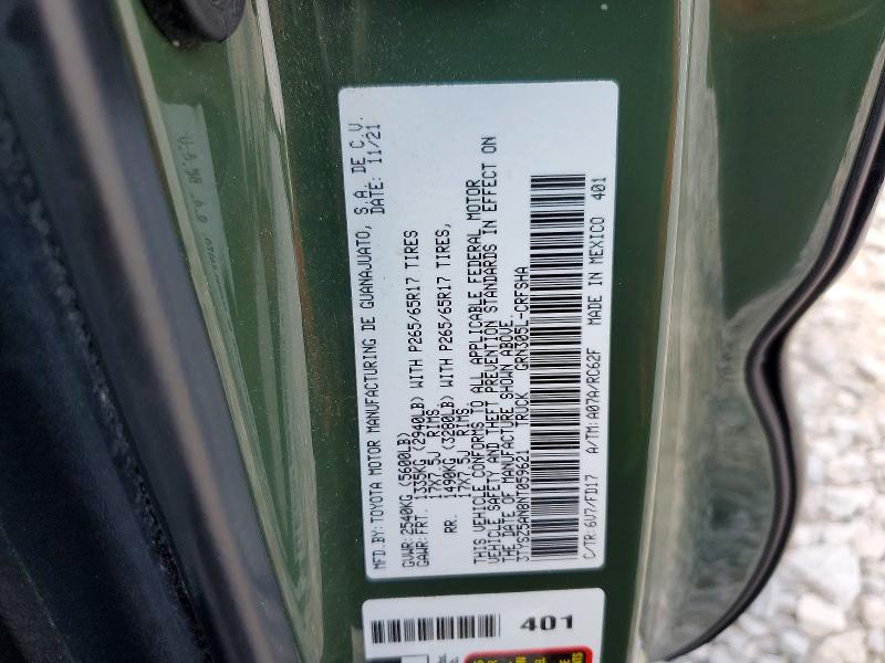 60948736 :رقم المزاد ، 3TYSZ5AN8NT059621 vin ، 2022 Toyota Tacoma مزاد بيع