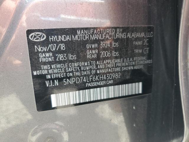 Aukcja sprzedaży 2019 Hyundai Elantra, vin: 5NPD74LF6KH430982, numer aukcji: 62307866