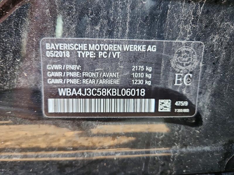 Продаж на аукціоні авто 2019 Bmw 430xi, vin: WBA4J3C58KBL06018, номер лоту: 59860586