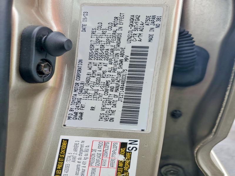 2004 Toyota 4runner მანქანა იყიდება აუქციონზე, vin: JTEZT14R448003175, აუქციონის ნომერი: 62808466