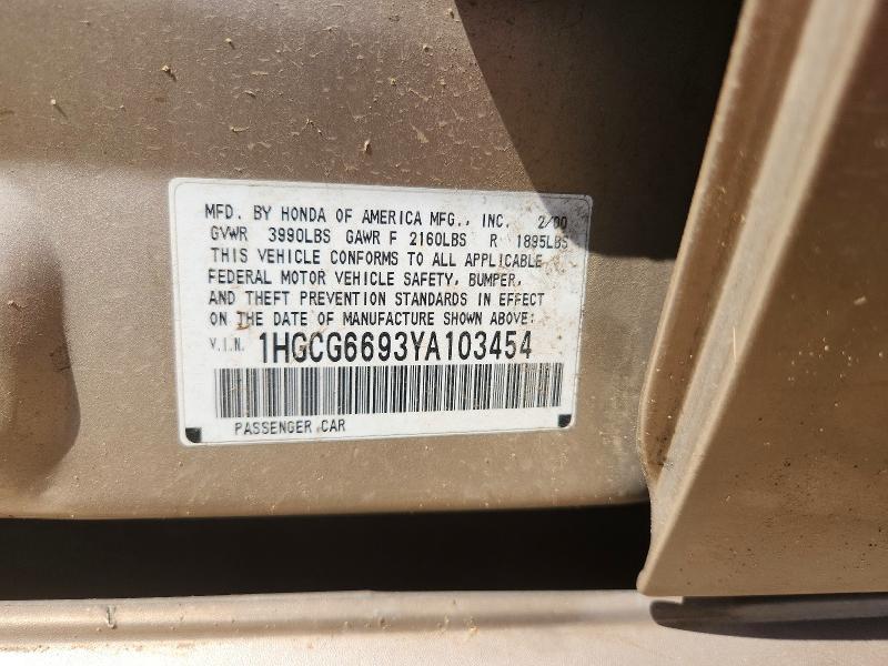 Продаж на аукціоні авто 2004 Honda Accord Sedan Dx Auto, vin: 1HGCG6693YA103454, номер лоту: 61207016