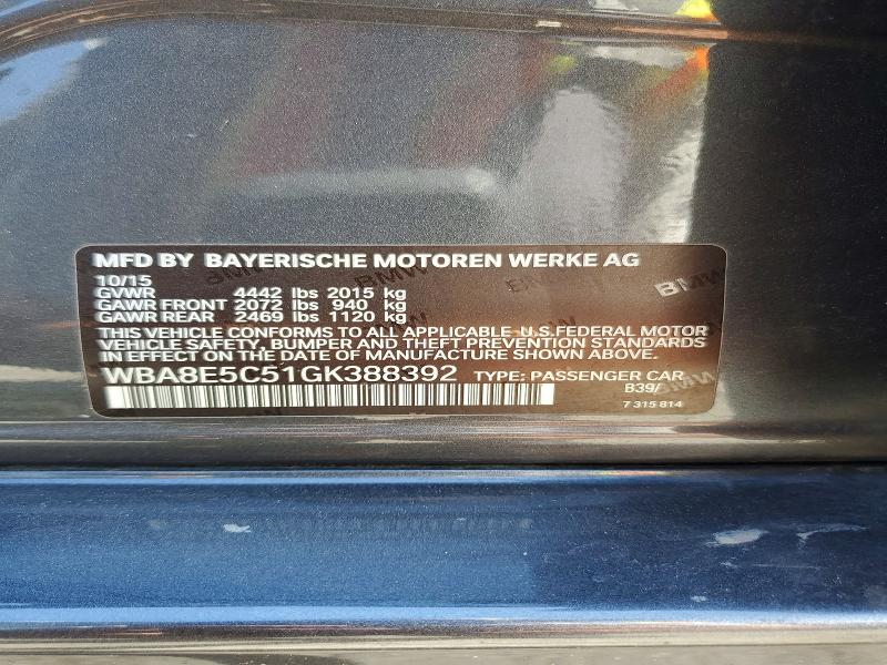 61631916 :رقم المزاد ، WBA8E5C51GK388392 vin ، 2016 Bmw 328 مزاد بيع