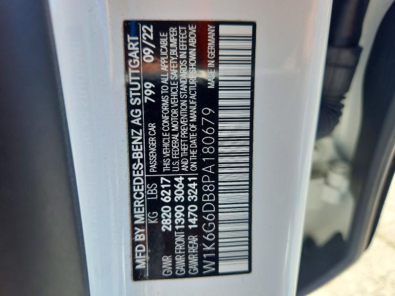 2023 Mercedes-benz S მანქანა იყიდება აუქციონზე, vin: W1K6G6DB8PA180679, აუქციონის ნომერი: 62629196