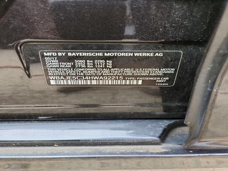 Продажа на аукционе авто 2017 Bmw 540, vin: WBAJE5C34HWA92215, номер лота: 59824276